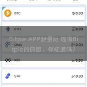 Bitpie APP轻量版 选择Bitpie的原因，你知道吗？